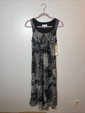 Studio I Black & White Textured Sleeveless Dress Size 10
